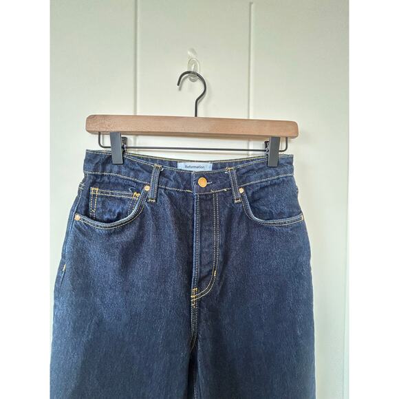 Reformation Cynthia High Rise Straight Raw Hem Jeans Size 27 - Picture 2 of 8
